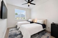 Modern private bedroom suite with ensuite bath